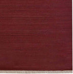 Rugsotic Carpets Hand Woven Flat Weave Kilim Wool ECO-Friendly Area Rugs - 2'6''x10', Runner Shape, Dark Red Color, Solid Plain Design, Low Pile Handmade Rugs for Living Room, Bed Room (D00111)