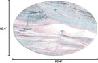 SAFAVIEH Glacier Collection Area Rug - 6'7" Round, Pink & Blue, Modern Abstract Design, Non-Shedding & Easy Care, Ideal for High Traffic Areas in Living Room, Bedroom (GLA126U)
