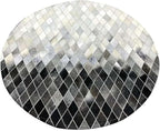 Round Area Rug – Modern Geometric Diamond Pattern Carpet for Living Room, Bedroom, Nursery, Office & Home Décor – Soft Anti-Slip Indoor Floor Mat - (Grey, 10×10ft)