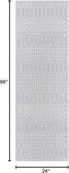 Lahome Moroccan Runner Rugs for Hallway 2x8 Throw Ultra-Thin Kitchen Rugs Runner Non Skid Washable Non-Slip Entryway Carpet Grey Distressed Print Mat for Bathroom Bedroom Laundry Room
