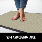 GORILLA GRIP Waterproof Traffic Guard Door Mat, Heavy Duty Entryway Mats, Strong Rubber Back Commercial Utility Rugs for Office Hallway, Garage Floor and Home, Low Profile Carpet Runner, 29x17, Beige