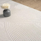 Abani Zen 2' x 3' Cream Rug – Neutral Brush Stroke Sandbrush Design, Small Soft Accent Rug for Entryway & Bedroom, Durable & Easy to Clean
