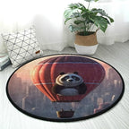 Round Non-Slip Area Rug Washable & Soft for Indoor/Outdoor Use Panda Hot Air Balloon Design Perfect Room Decor for Living Room, Bedroom, Office, Entryway & Bedside