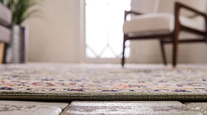 Unique Loom Sialk Hill Collection Area Rug - Washington (5' 3" x 8' Rectangle Green/Hunter Green)