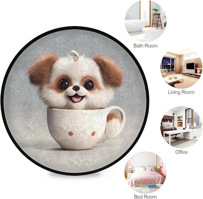 Soft & Washable Teacup Dog Rug Non-Slip, Perfect for Indoors/Outdoors Ideal for Living Room, Bedroom, and Entryway 3ft