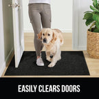 GORILLA GRIP Waterproof Traffic Guard Door Mat, 59x24, Heavy Duty Entryway Mats, Strong Rubber Back Commercial Utility Rugs for Office Hallway, Garage Floor and Home, Low Profile Carpet Runner, Black