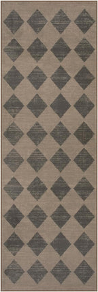 Lahome Checkered Washable 2x6 Brown Runners for Hallways Non Slip, Ultra-Thin Kitchen Bathroom Runner Rugs, Moroccan Trellis Throw Carpet Runner for Bedroom Entryway Decor (2'x6',Brown)