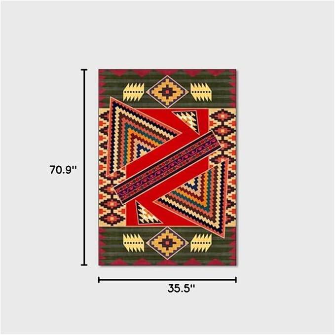 Vintage Boho Area Rugs Multicolor Ethnic Style Geometric Splicing Carpets Bedroom Living Room Kitchen Floor Mats Indoor Outdoor Non-Shedding Runner Rug Home Décor Carpet 3' X 6'