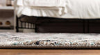Rugs.com Lattice Frieze Collection Rug – 6' x 9' Oval Blue Multi Medium Rug Perfect for Living Rooms, Large Dining Rooms, Open Floorplans