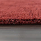 Hand Knotted Loom Wool ECO-Friendly Area Rugs - 8'x8', Octagon, Red Color, Solid Plain Design, High Pile Thick Handmade Anti Skid Area Rugs for Living Room, Bed Room (L00111)
