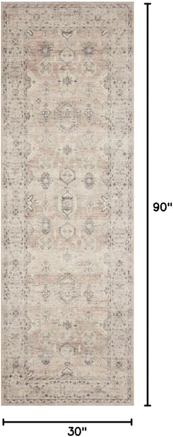 Loloi Hathaway Collection HTH-03 Java/Multi 2'-6" x 7'-6", .25" Thick Runner Rug, Soft, Durable, Printed, Modern, Low Pile, Non-Shedding, Easy Clean, Living Room Rug