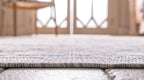 Unique Loom Outdoor Trellis Collection Area Rug - Tribal Trellis (6' 1" x 9' Rectangle, Light Blue/ Ivory)
