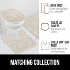 GORILLA GRIP Bath Rug Mat 60x17, Thick Soft Absorbent Chenille, Quick Dry Microfiber Mats, Rubber Backing Washable Shower Floor Rugs, Bathmat Runner, US Designed Bathroom Home Decor Accessories Ivory