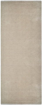 Rugsotic Carpets Hand Knotted Loom Wool ECO-Friendly Area Rugs - 2'6''x6', Runner, Beige Color, Solid Plain Design, High Pile Handmade Anti Skid Area Rugs for Living Room, Bed Room (L00111)