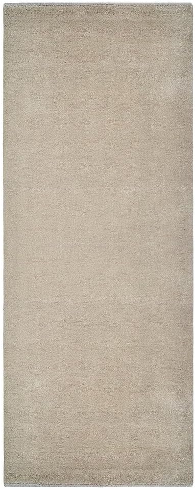 Rugsotic Carpets Hand Knotted Loom Wool ECO-Friendly Area Rugs - 2'6"x8', Runner, Beige Color, Solid Plain Design, High Pile Thick Handmade Anti Skid Area Rugs for Living Room, Bed Room (L00111)