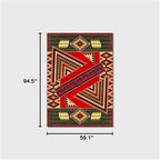 Vintage Boho Area Rugs Multicolor Ethnic Style Geometric Splicing Carpets Bedroom Living Room Kitchen Floor Mats Indoor Outdoor Non-Shedding Runner Rug Home Décor Carpet 5' X 8'