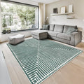 GLN Rugs Contemporary Collection - Machine Washable Area Rug, Contemporary Washable, Non Slip, Low Pile Chenille Rug, Living Room, Bedroom, Kitchen Rug (3' x 5' Beige Green)