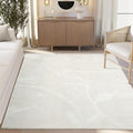 Abani Zen 8' x 10' Cream Rug – Neutral Brush Stroke Sandbrush Design, Large Soft Area Rug for Living Room & Bedroom, Durable & Easy to Clean