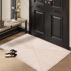 GLN Rugs Contemporary Collection - Machine Washable Area Rug, Contemporary Washable, Non Slip, Low Pile Chenille Rug, Living Room, Bedroom, Kitchen Rug (2' x 3' Orange Beige)