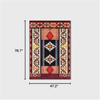 Vintage Boho Area Rugs Multicolor Ethnic Style Geometric Splicing Carpets Bedroom Living Room Kitchen Floor Mats Indoor Outdoor Non-Shedding Runner Rug Home Décor Carpet 4' X 6.5'