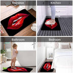 Red Lips Bath Mats for Bathroom Sexy Biting Red Hot Lips Kiss Floor Bath Rugs Machine Washable Bathmat Carpet Rug Room Decor for Shower Floor 20 X 31 Inch Mat