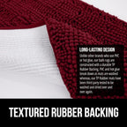 GORILLA GRIP Bath Rug Mat 30x20, Thick Soft Absorbent Chenille, Quick Dry Microfiber Mats, Rubber Backing Washable Shower Floor Rugs, US Designed Bathroom Bathmat Home Decor Accessories, Burgundy