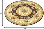 Unique Loom Versailles Collection Traditional Classic Floral Motif Area Rug (6' 0 x 6' 0 Round, Brown/ Ivory)