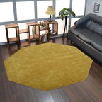 Hand Knotted Loom Wool ECO-Friendly Area Rugs - 8'x8', Octagon, Orange Color, Solid Plain Design, High Pile Thick Handmade Anti Skid Area Rugs for Living Room, Bed Room (L00111)