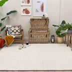 Alfa Rich 4x6 White Washable Area Rugs for Living Room Bedroom Kitchen Cotton Decor Rug
