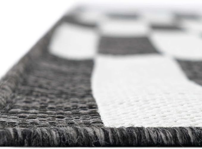 Unique Loom Outdoor Striped Collection Area Rug - Striped (2' 7" x 10' Runner Charcoal/Ivory)