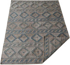 Rugsotic Carpets Hand Woven Flat Weave Kilim Wool 3'x5' Area Rug Solid Silver D00111