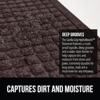 GORILLA GRIP Front Door Mat, Indoor Outdoor Ultra Absorbent HydroAbsorb Doormat, Absorbs Up to 1.7 Cups of Water, Stain and Fade Resistant, Rubber Backing Doormats, Captures Dirt, 29x17 Coffee