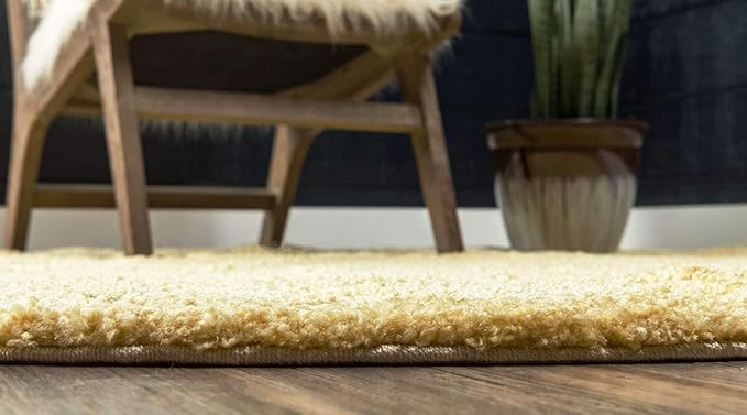 Unique Loom Solo Collection Area Rug - Calabasas (6' 1" Round, Yellow)