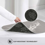 Deer Head Silhouette Bathroom Mat Rugs Microfiber Faux Cashmere Thick Plush Bath Mat Non-Slip Water Absorbent Bath Carpet for Bathtub Bathroom Floor Tub 20 x 30 Inch