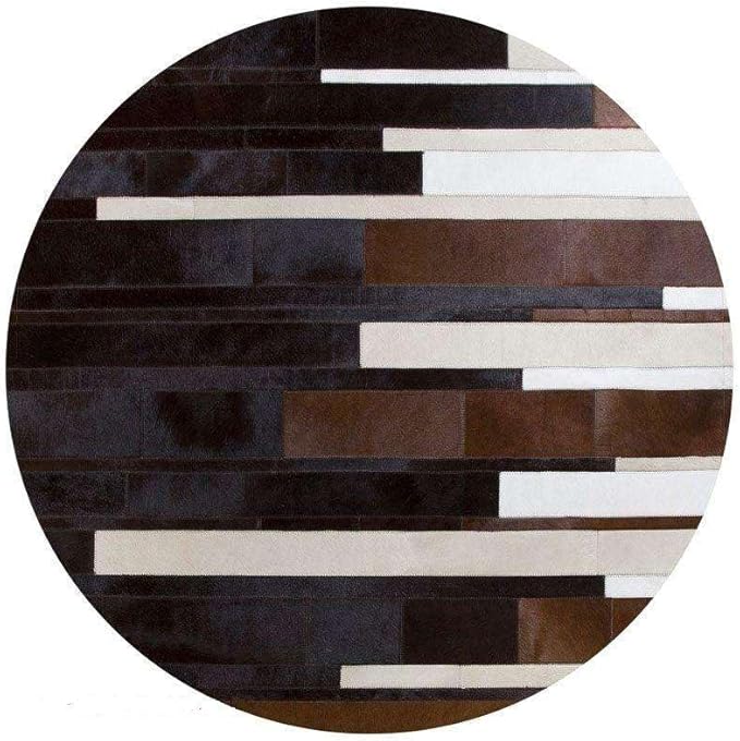 Modern Striped Patchwork Round Rug 10×10 ft – Soft, Durable & Non-Slip Designer Area Carpet for Living Room, Bedroom, Office & Contemporary Home Decor, Multi