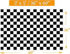 Checkered Rug 3x5 Washable Bedroom Rug Modern Indoor Non-Slip Black and White Checkered Kitchen Carpet for Dining Table Dorm Decor (Black and White, 3x5ft)
