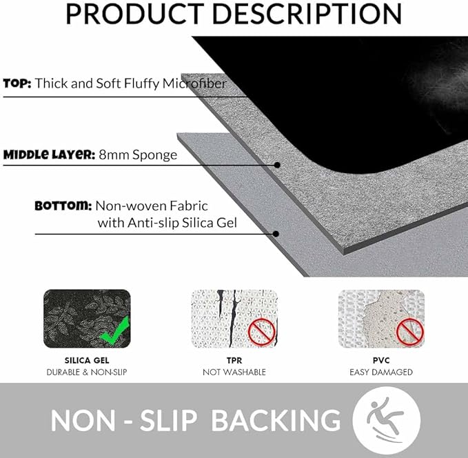 Elephant Bath Mat for Bathroom Bath Rugs Door Mat Non Slip Rubber Backed Bathroom Floor Mat for Bathtub Sink Shower 16"X24"