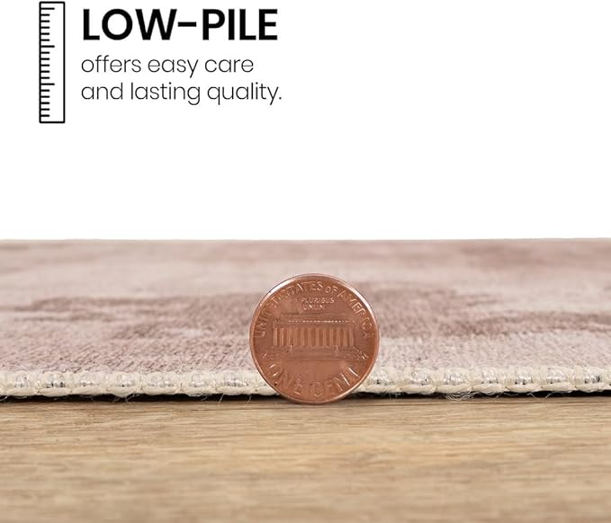 GLN Rugs Contemporary Collection - Machine Washable Area Rug, Contemporary Washable, Non Slip, Low Pile Chenille Rug, Living Room, Bedroom, Kitchen Rug (9' x 12' Abstract Tan)