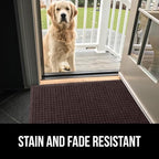 GORILLA GRIP Front Door Mat, 47x35, Indoor Outdoor Ultra Absorbent HydroAbsorb Doormat, Absorbs Up to 6 Cups of Water, Stain and Fade Resistant, Rubber Backing Doormats, Captures Dirt, Coffee