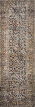 Loloi Amber Lewis Billie Collection, Ink & Salmon 8'-6" x 11'-6" Area Rug – Antique & Distressed Accent Rugs for Living Room, Bedroom, Entryway & Hallway, No Shed High Traffic Area Home Decor Rug