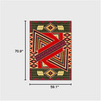 Vintage Boho Area Rugs Multicolor Ethnic Style Geometric Splicing Carpets Bedroom Living Room Kitchen Floor Mats Indoor Outdoor Non-Shedding Runner Rug Home Décor Carpet 5' X 6'