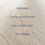 Revival Rugs Ebb 10'6" x 14'3" Washable Area Rug for Living Room Bedroom - 100% Recycled Oeko-TEX Certified, Medium Pile, Beige, Cream