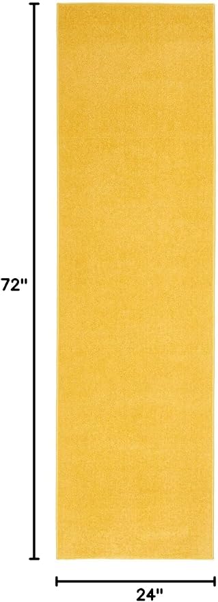 Nourison Home Nourison Essentials Yellow 2' x 6' Area Rug - Easy Clean, Non Shedding, Bed Room, Living Room, Dining Room, Kitchen (6' Runner)