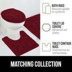 GORILLA GRIP Bath Rug Mat, Thick Soft Absorbent Chenille, Quick Dry Microfiber Mats, Rubber Backing Washable Shower Floor Rugs, US Designed Bathroom Bathmat Home Decor Accessories, 24x17, Burgundy