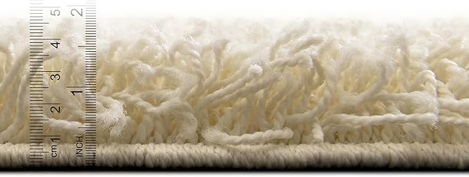 Unique Loom Solid Shag Collection Area Rug (2' 6" x 13' 1" Runner, Pure Ivory)