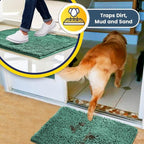 Muddy Mat® | Super Absorbent Door Mat Indoor, Microfiber Quick Dry Chenille Entryway Rug, Non-Slip Front Door Mat, Indoor Mats for Entryway, Machine Washable Pet Rug, Sea Green 24"x36"