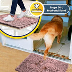 Muddy Mat® | Super Absorbent Door Mat Indoor, Microfiber Quick Dry Chenille Entryway Rug, Non-Slip Front Door Mat, Indoor Mats for Entryway, Machine Washable Pet Rug, Pink 35"x60"