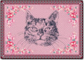 Cartoon Animal Pattern Area Rug Cute Cat Luxury Floral Decor for Carpet Farmhouse Bedroom Living Room Rugs Bathroom Kitchen Runner Mat Indoor Outdoor Non Slip Doormat 5' X 9'