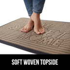GORILLA GRIP 100% Waterproof All-Season WeatherMax Doormat, US Designed Natural Rubber, Stain and Fade Resistant, Low Profile Indoor Outdoor Door Mats, Easy Clean Patio Mat, 17x29, Home Sweet Home