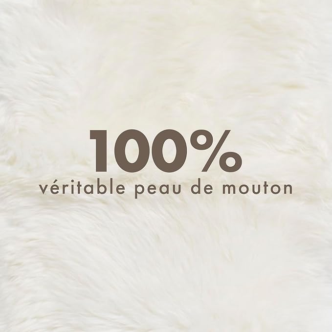 Real Sheepskin Rug 2x6 ft | Sheepskin Rugs for Living Room and Sofa | Bedside Rugs for Bedrooms | Large Fluffy Rug is Breathable & Heat-regulating in Color White